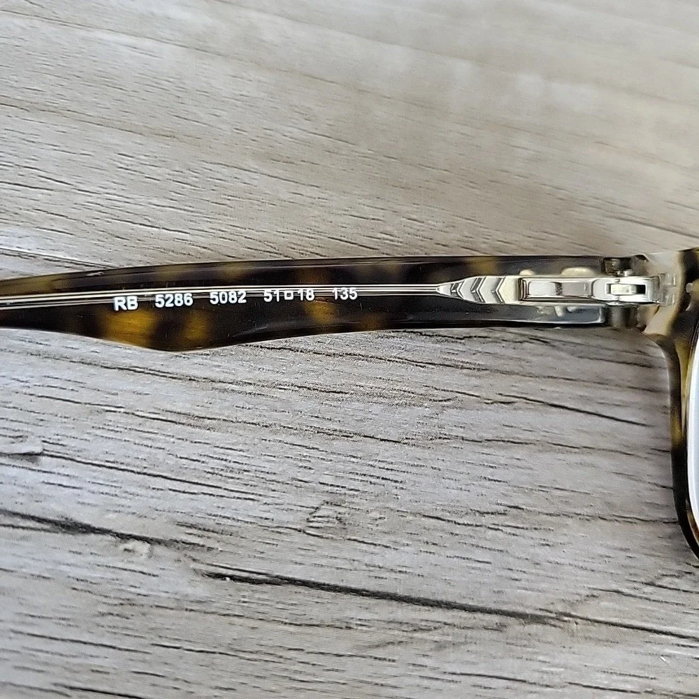 Ray-Ban Eyeglasses RB 5286 5082 Polished Havana on Clear Square Frames 51-18 135